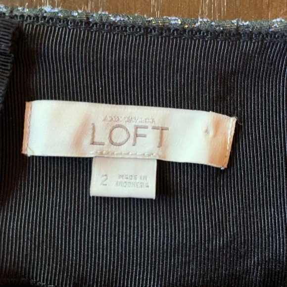 Ann Taylor LOFT black & metallic gold mini skirt with pockets LOFT size 2 - Picture 4 of 9